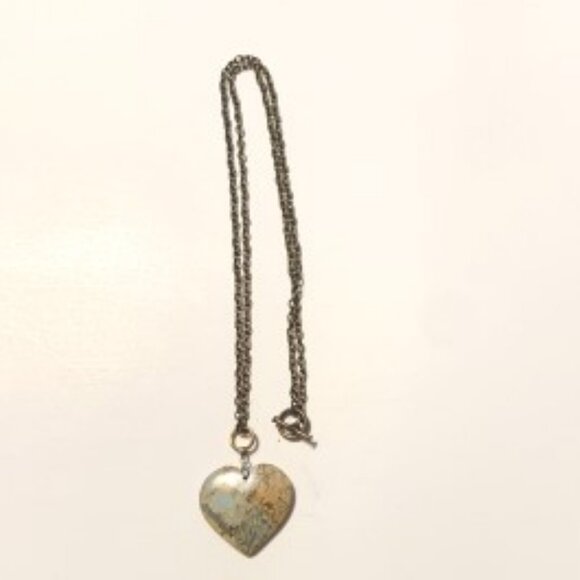 Snakeskin Jasper Heart Pendant Necklace – Transformation, Grounding - Picture 3 of 7